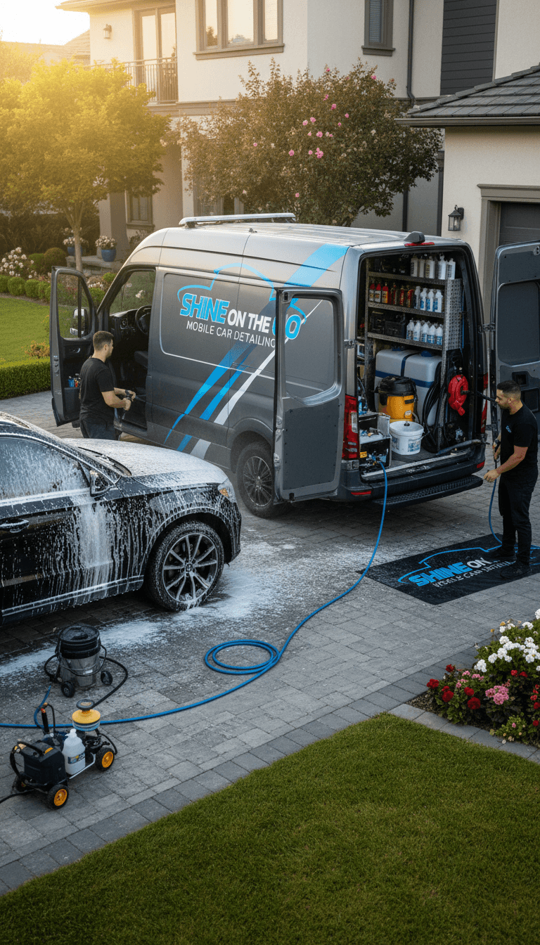 Mobile detailing van ready to service vehicles at customer location