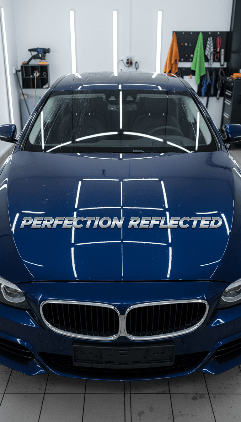 Luxury car with flawless finish after same-day detailing service