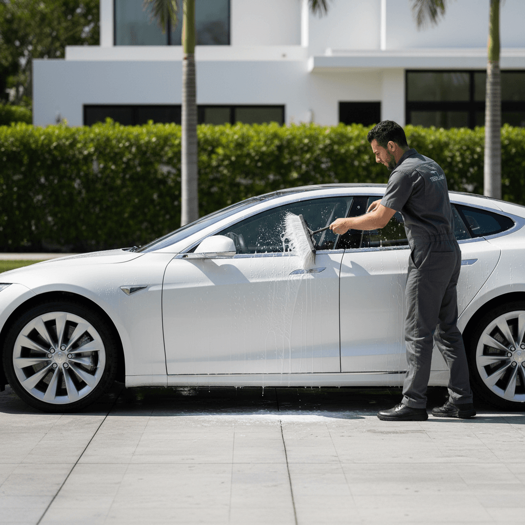 Specialized Tesla vehicle cleaning service